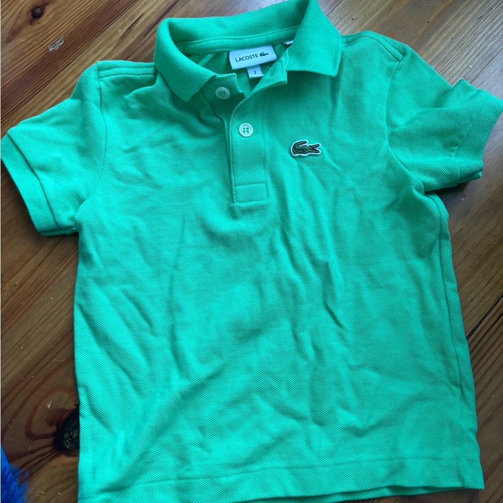 Green Lacoste Polo Collar Shirt for toddlers